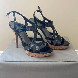 Audrey Brooke Strappy Heels with Cork Heel